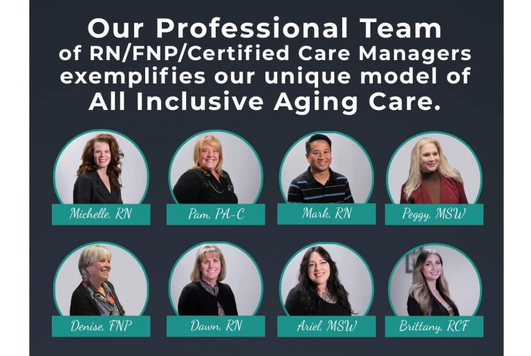 The group portrait of Advanced Care Life Centers team of nationally certified aging life care case management team.